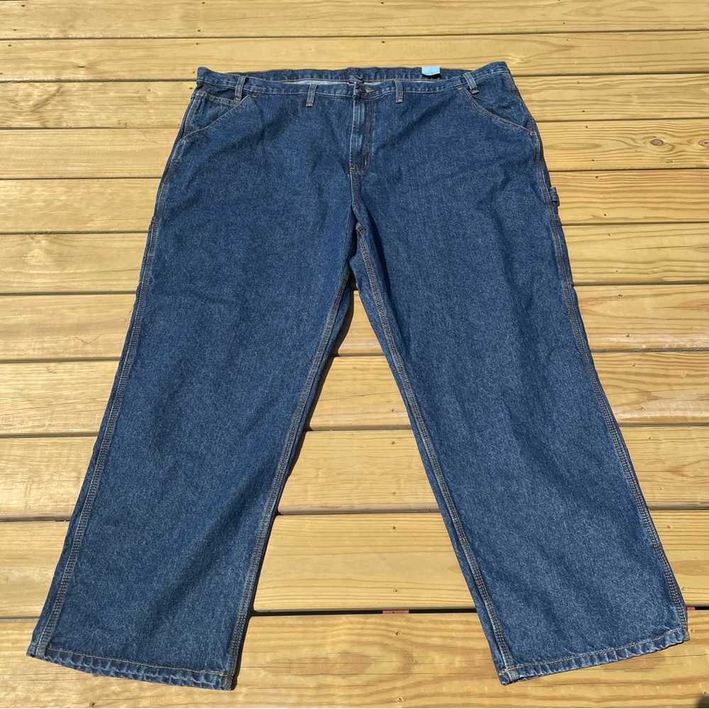 RK Brand Men's Size 54x 32 Carpenter Jeans Medium Blue Denim Work Pants